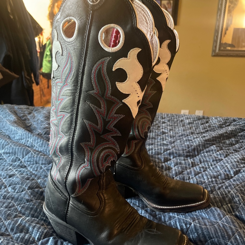 TONY LAMA Buckaroo 3R Tall Knee High Cowgirl Cowboy Western Boots, 8.5
